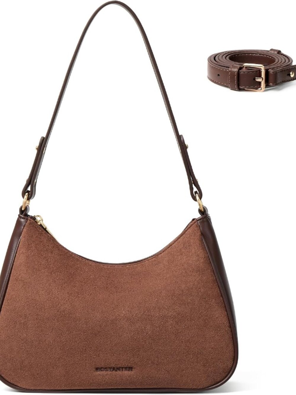 Small Crescent Shoulder Bags for Women Suede Crossbody Purses